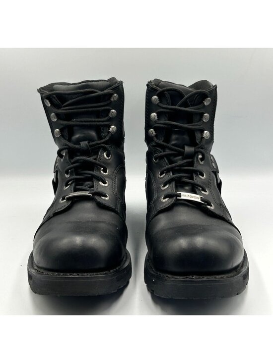 Harley-Davidson Mens Black Leather Lace-Up Logo Accent Riding Boots Sz 13M 3357 main image 11